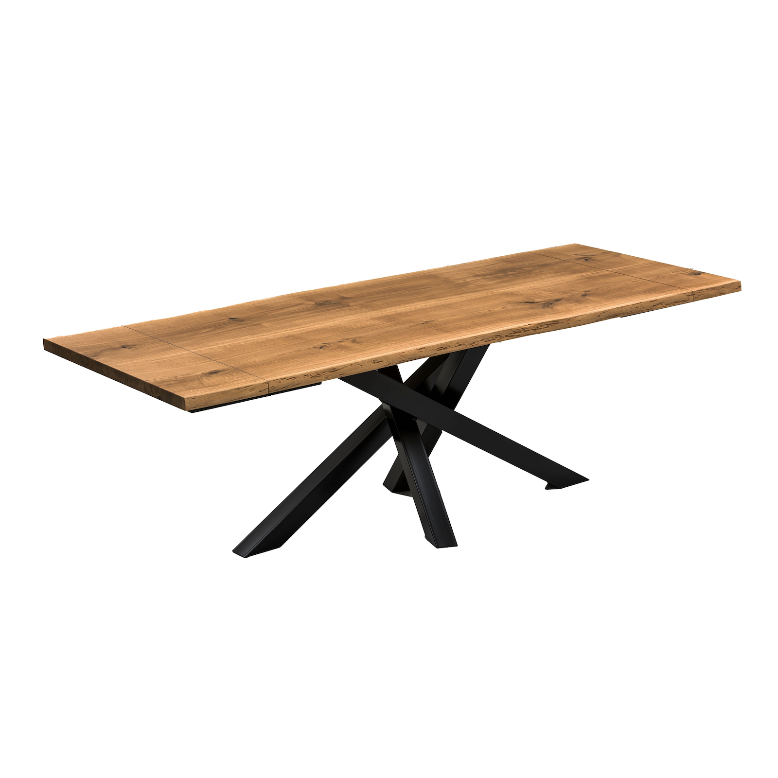 Table à manger extensible en noyer pied araignée - Fabriquée à la main à partir de bois massif - cette table exquise en noyer extensible avec un pied araignée est une superbe pièce.