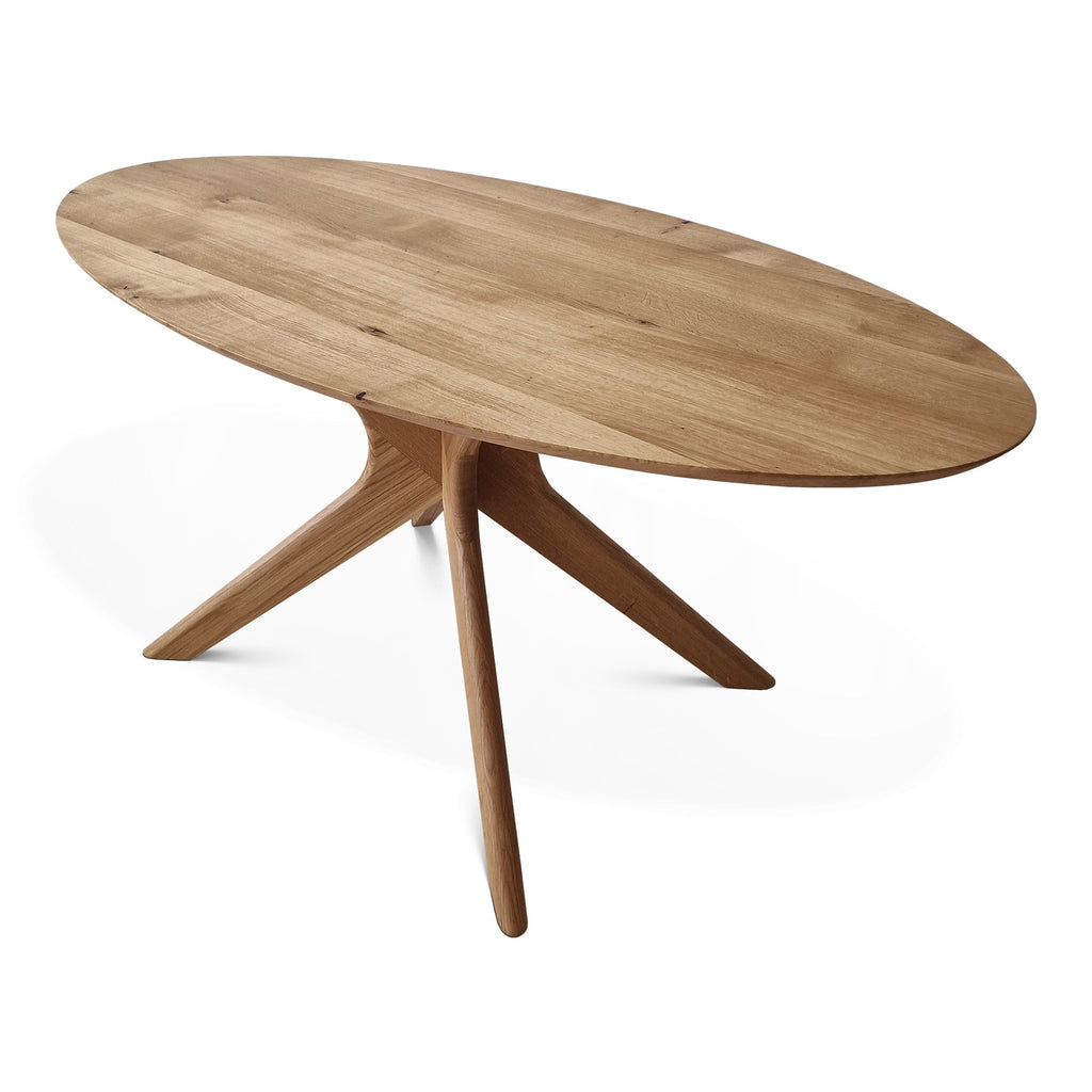 Table de salle à manger ovale en chêne massif - Découvrez notre table de salle à manger ronde en chêne fabriquée à la main - un ajout magnifique à toute maison - Fabriquée en bois massif cette
