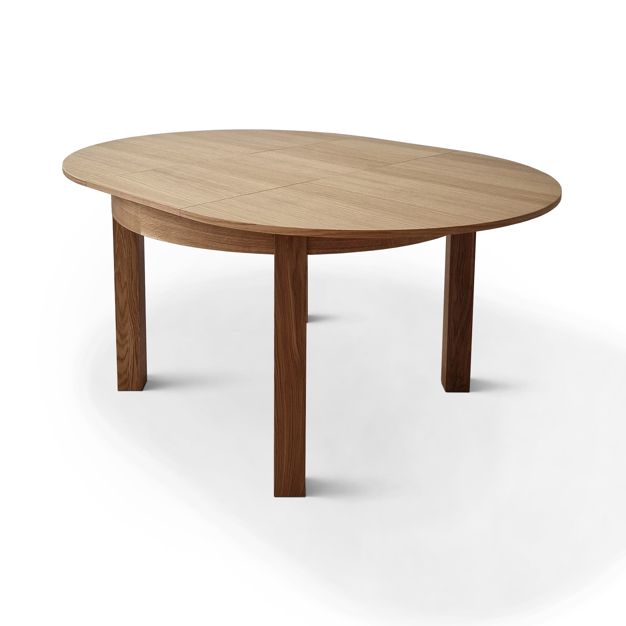 Table à rallonge avec rallonge intégrée - La table - fabriquée en chêne massif ou en placage - incarne le charme classique et la durabilité - Sa forme ronde