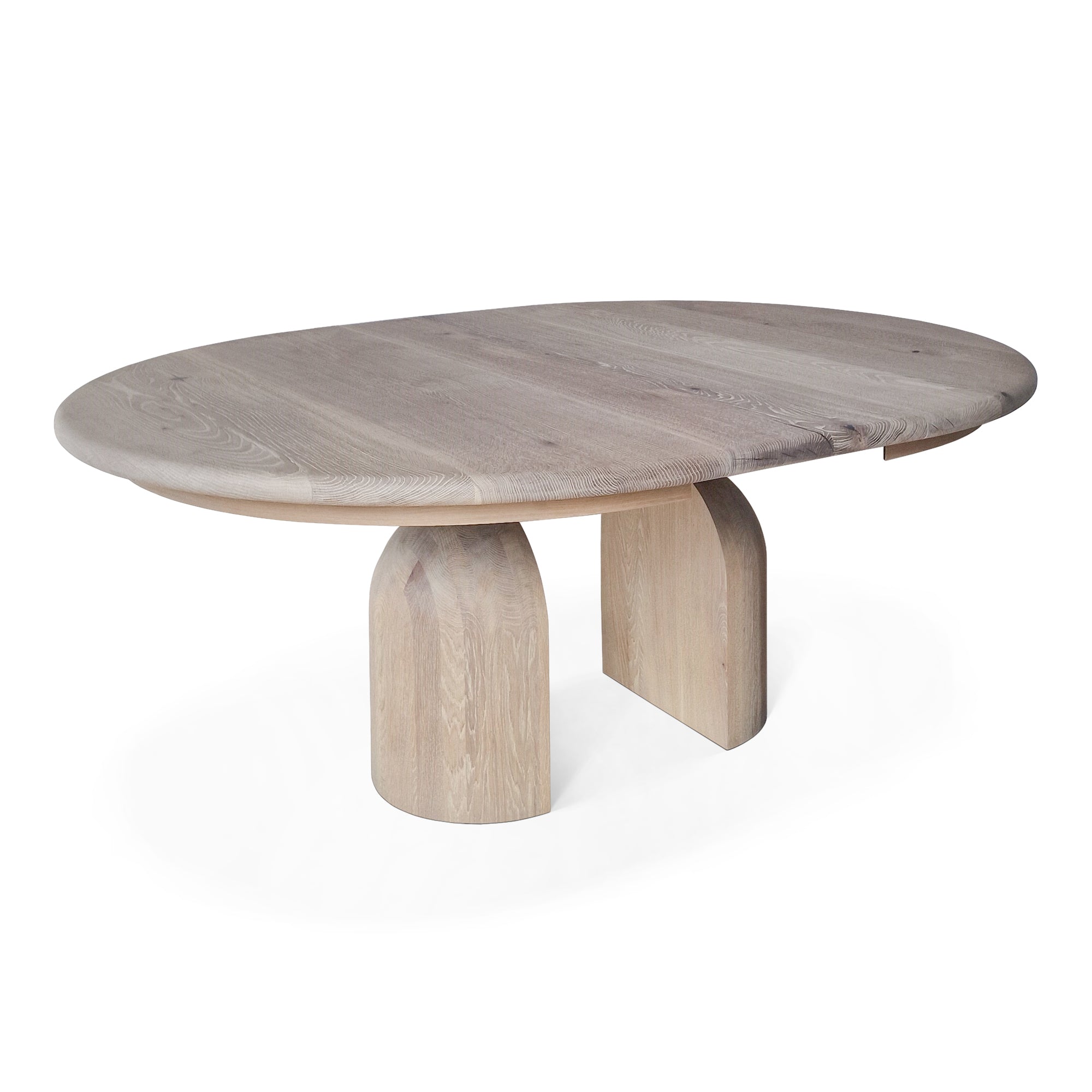 Table à manger ronde extensible en chêne - Plongez dans le mélange harmonieux de chaleur et de modernité avec notre table à manger ronde en chêne - rehaussée par des pieds ronds