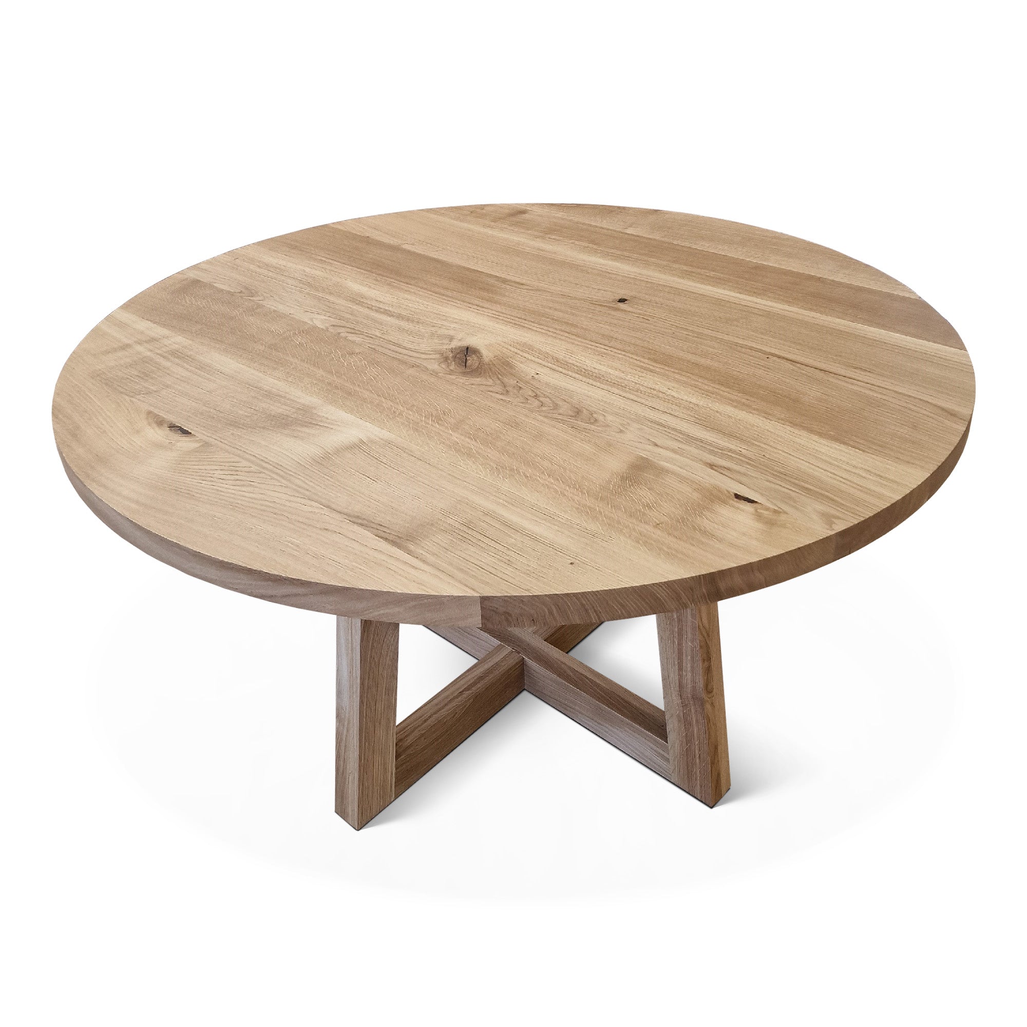 Table à manger ronde en chêne – Découvrez notre table à manger ronde en chêne fabriquée à la main – un ajout magnifique à toute maison – Fabriquée à partir de chêne massif