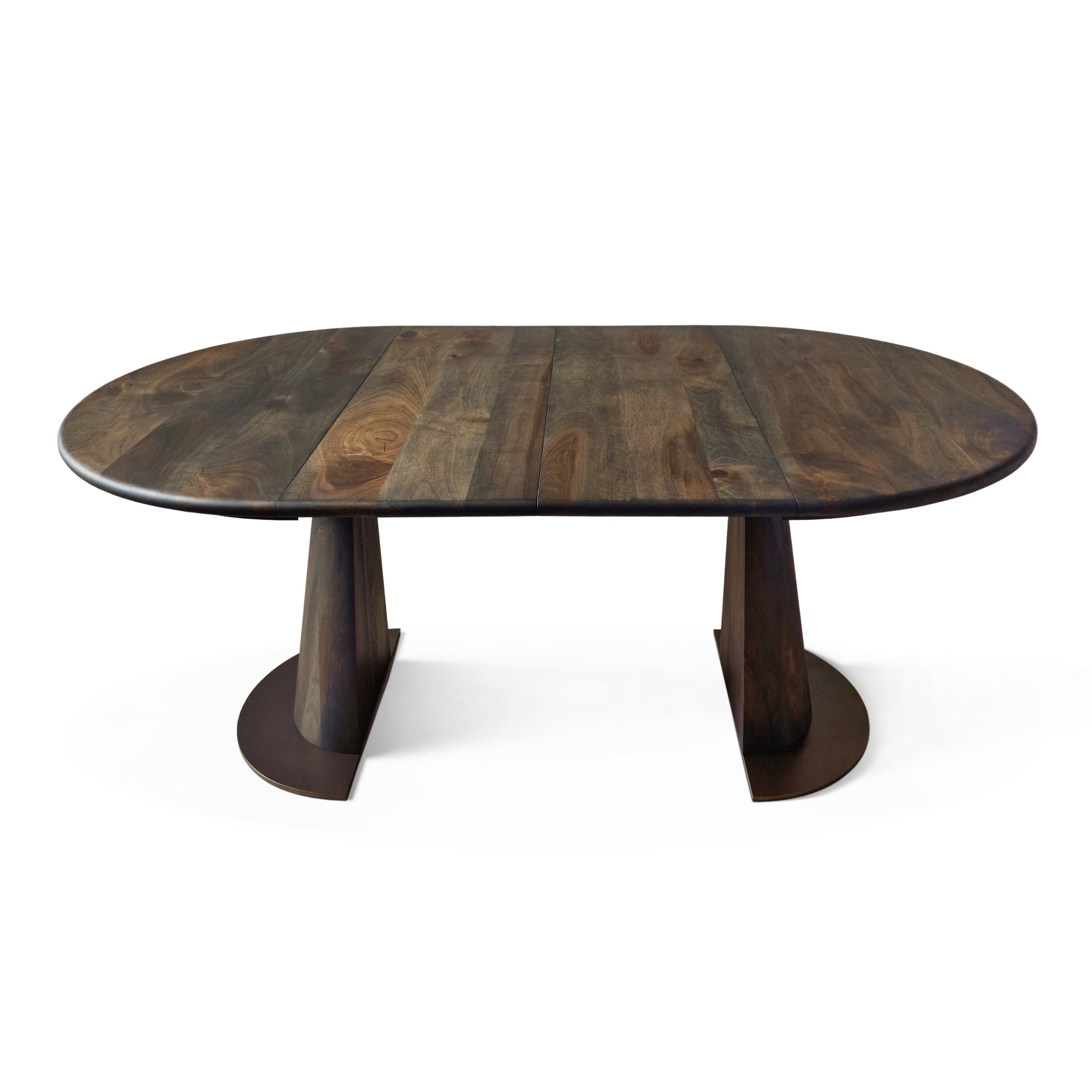 Table à manger ronde extensible en noyer – Découvrez notre table à manger ronde fabriquée à la main en chêne avec pieds en tube – un ajout superbe à toute maison – Fabriquée