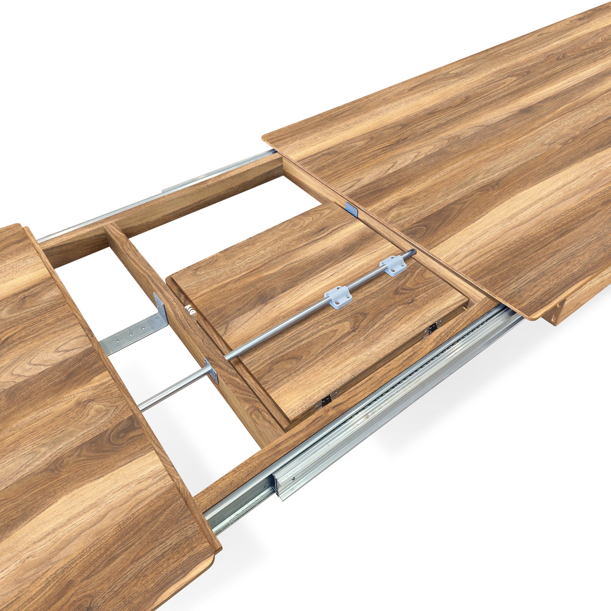 Table à manger extensible en noyer – Fabriquée à la main en bois massif, cette exquise table extensible en noyer est un ajout magnifique à tout intérieur – Son