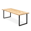 Table de salle à manger à chevrons extensible - Table à chevrons fabriquée à partir de douelles de chêne massif de 15 mm assemblées avec des lattes de chêne de 20 mm sur du contreplaqué de bouleau de 25 mm - Surface