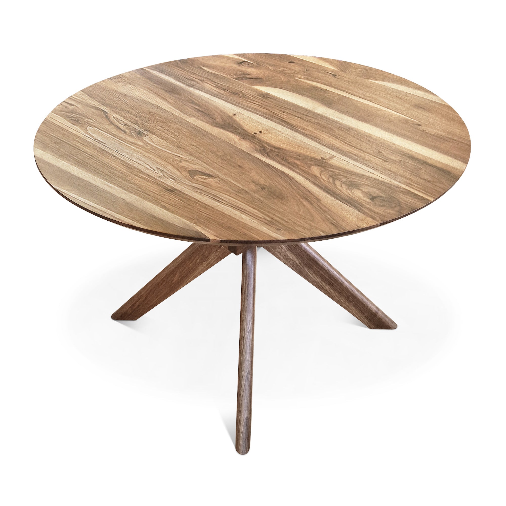 Table à manger ronde extensible en noyer – Découvrez notre table à manger ronde en noyer fabriquée à la main – un ajout magnifique à tout intérieur – Fabriquée en bois massif