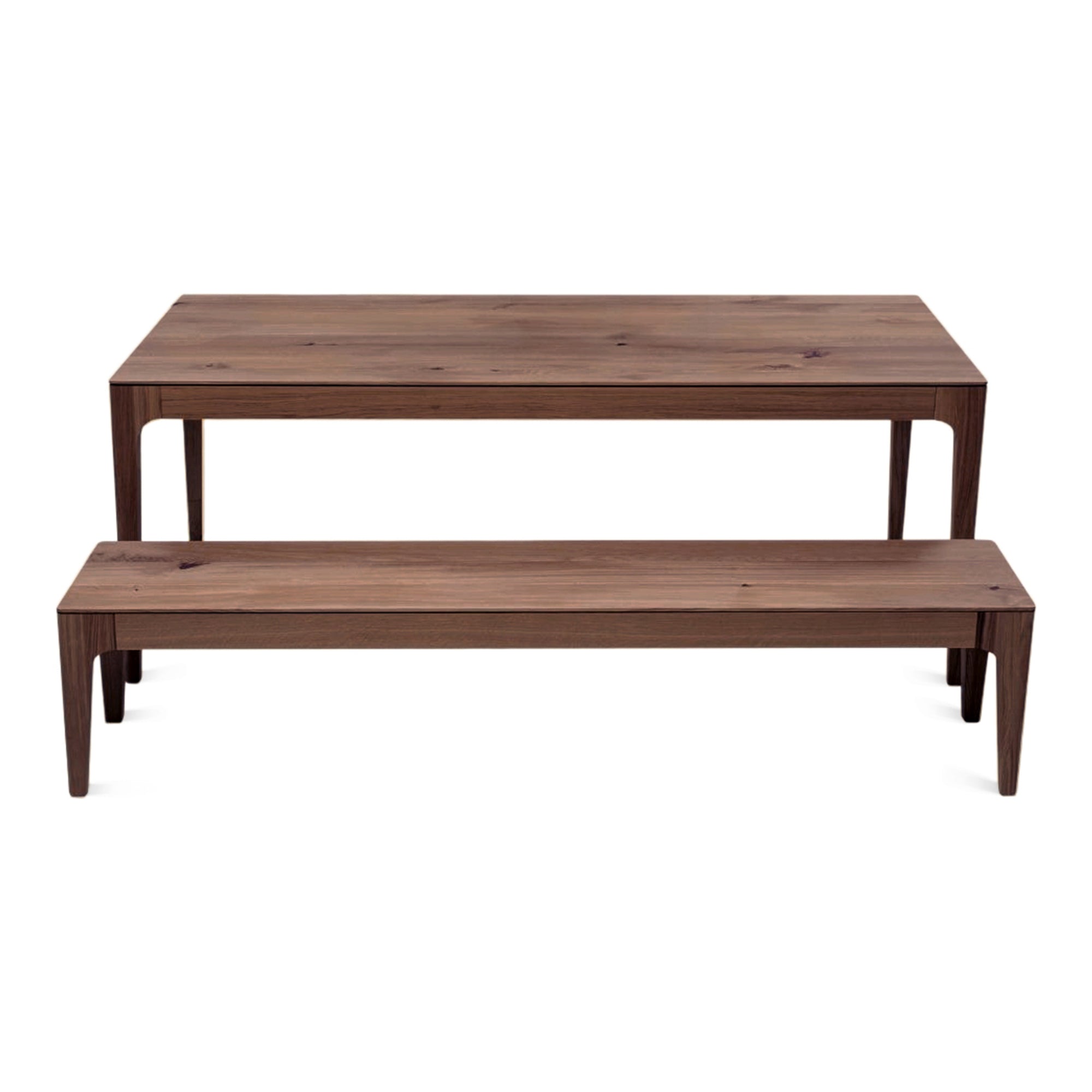 Table à Manger Extensible en Chêne Chocolat - La table à manger extensible en chêne chocolat se distingue par son design épuré et contemporain, caractérisé par son plateau lisse