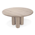 Table à manger ronde en Chêne Coton - Plongez dans l'alliance parfaite de chaleur et de modernité avec notre table à manger ronde en chêne - rehaussée par des pieds ronds