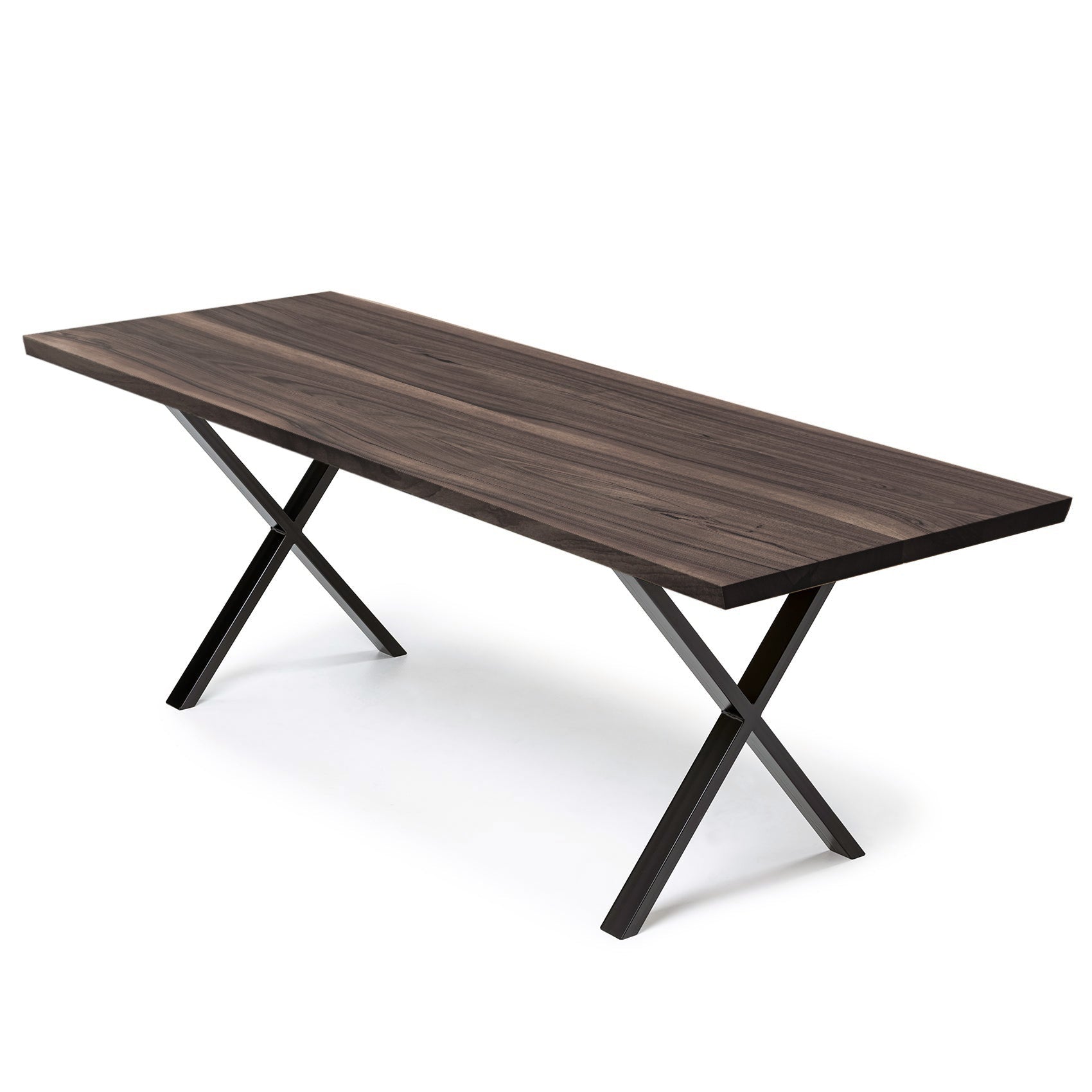Table à manger extensible en noyer, coloris anthracite - Fabriquée à la main en bois massif, cette exquise table à manger extensible en noyer foncé est un ajout éblouissant