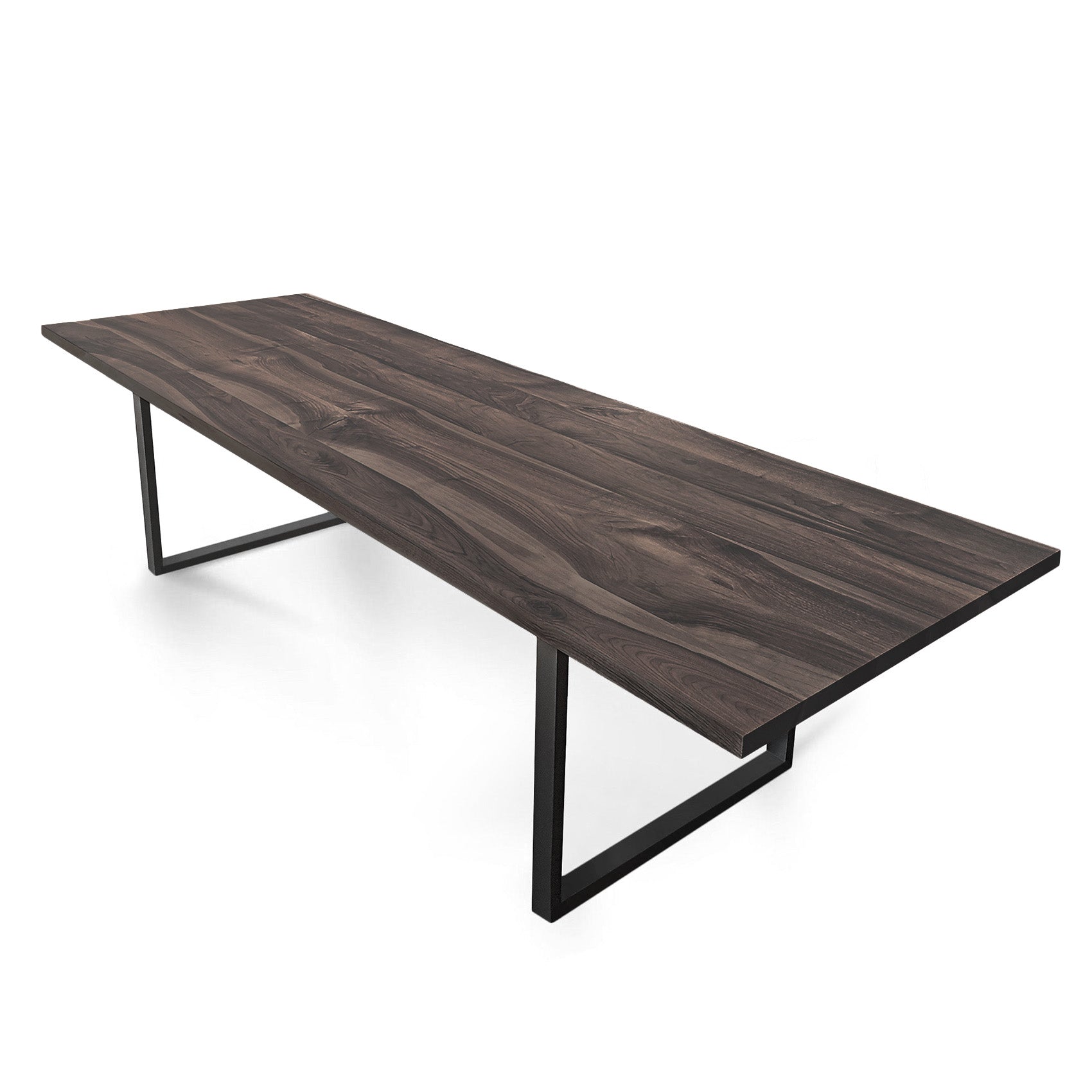 Table à manger extensible en noyer, coloris anthracite - Fabriquée à la main en bois massif, cette exquise table à manger extensible en noyer foncé est un ajout éblouissant