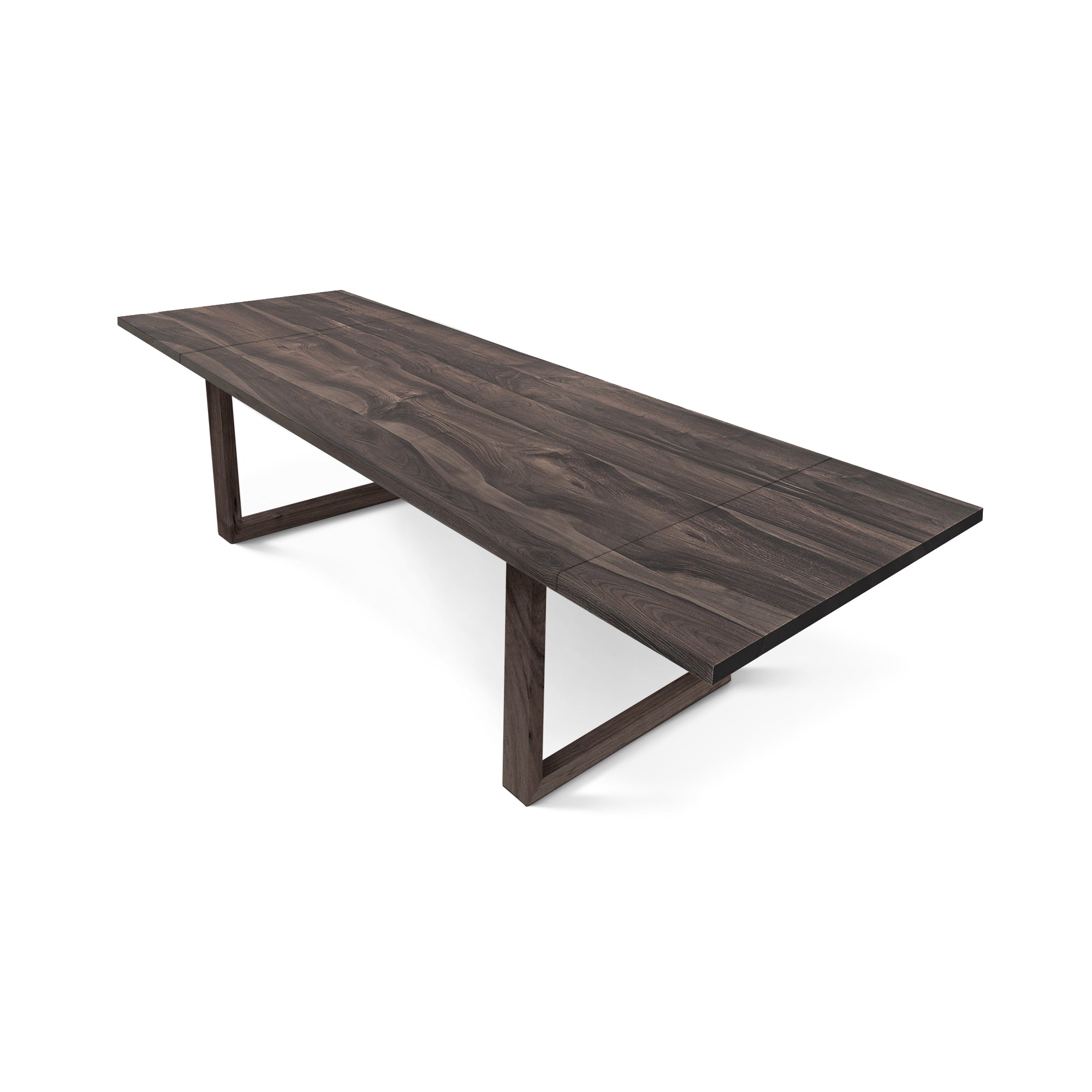 Table à manger extensible en noyer, coloris anthracite - Fabriquée à la main en bois massif, cette exquise table à manger extensible en noyer foncé est un ajout éblouissant