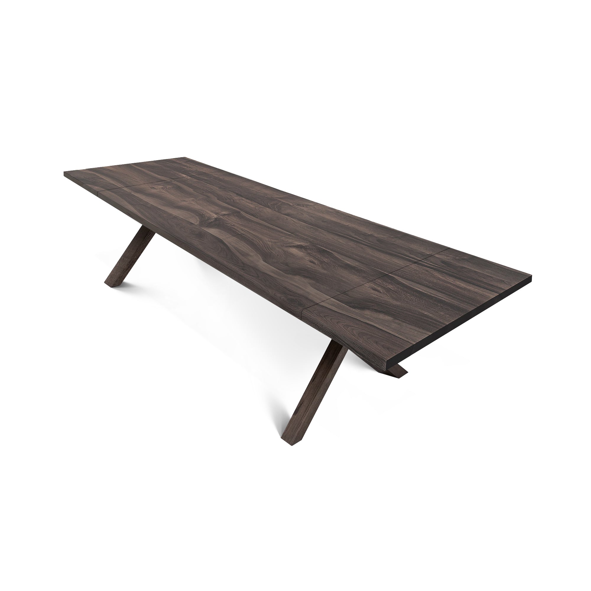 Table à manger extensible en noyer, coloris anthracite - Fabriquée à la main en bois massif, cette exquise table à manger extensible en noyer foncé est un ajout éblouissant