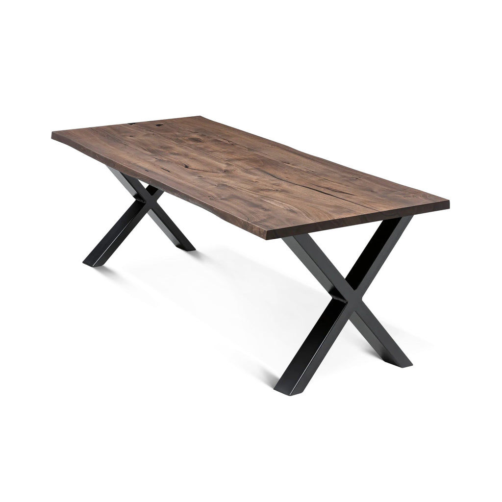 Table à manger extensible en noyer chocolat – Fabriquée à la main en bois massif, cette table à manger extensible exquise en noyer foncé est un ajout magnifique.