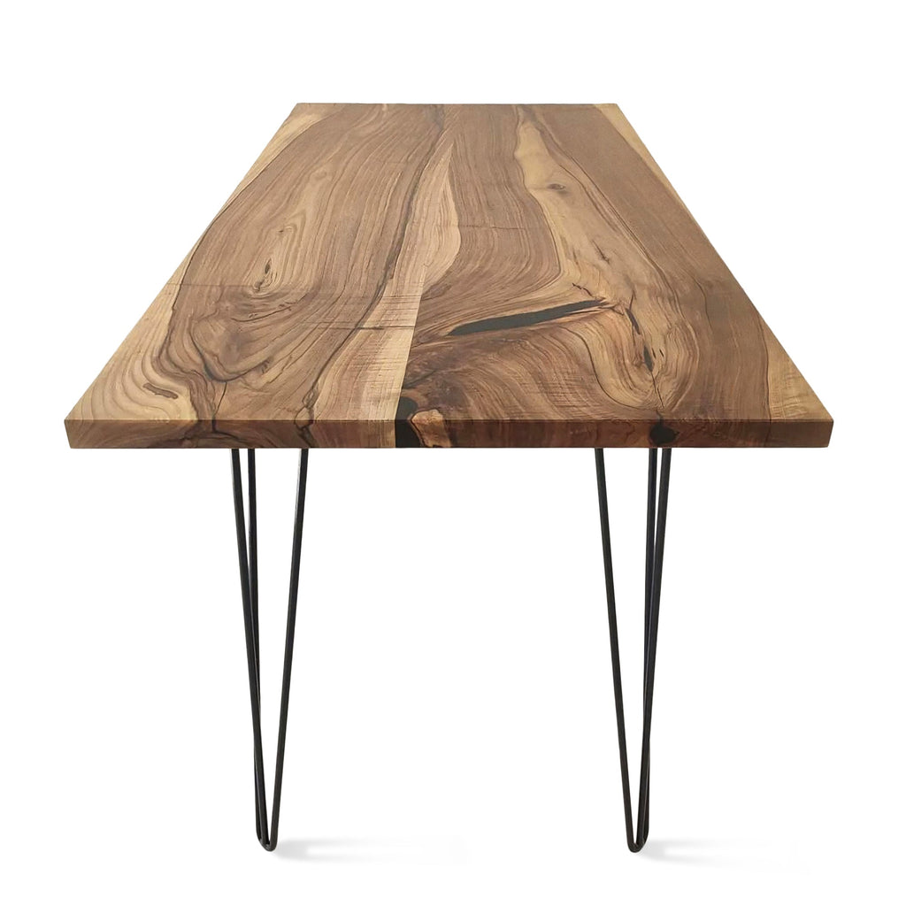 Table à manger extensible en noyer massif - Fabriquée à partir de bois massif - notre table de salle à manger en noyer est un ajout magnifique à tout intérieur - Son plateau extensible