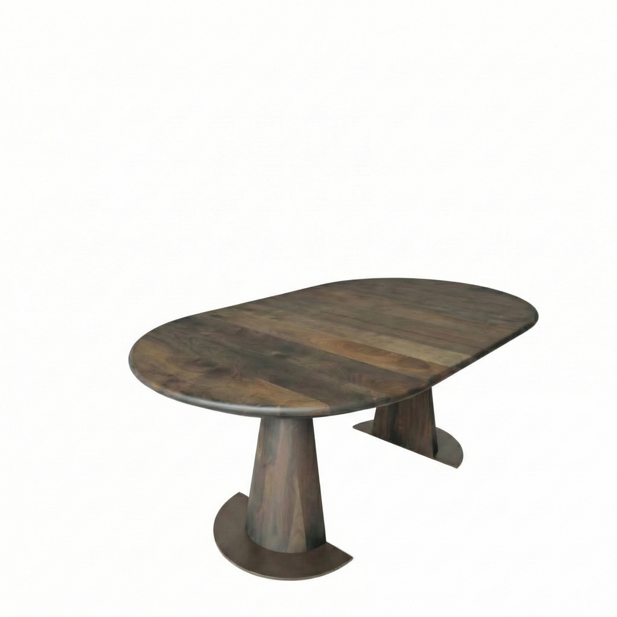 Table à manger ronde extensible en noyer – Découvrez notre table à manger ronde fabriquée à la main en chêne avec pieds en tube – un ajout superbe à toute maison – Fabriquée