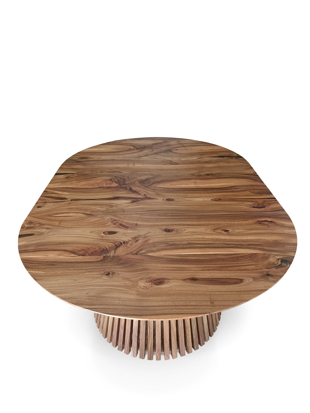Table à manger ronde extensible en noyer – Découvrez notre table à manger ronde extensible en noyer fabriquée à la main avec pieds en tube – un ajout magnifique à toute