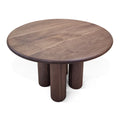 Table à manger ronde extensible en noyer chocolat - Cette luxueuse table à manger ronde - fabriquée à la main par des experts à partir de noyer européen massif de première qualité