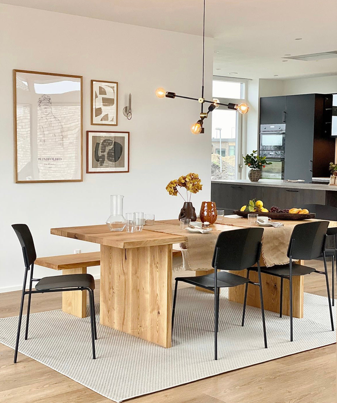 Table de bureau extensible en chêne massif
