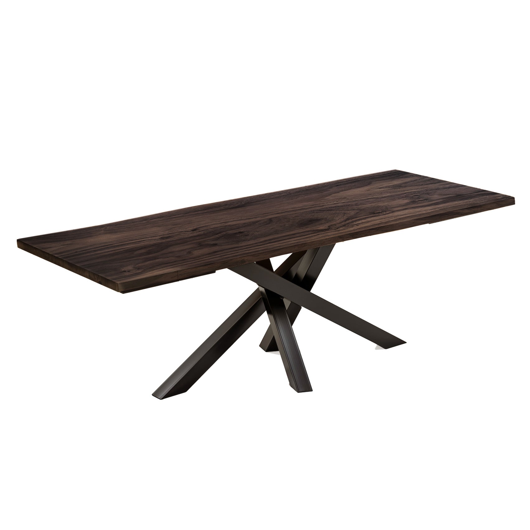 Table à manger extensible en noyer pied araignée - Fabriquée à la main à partir de bois massif - cette table exquise en noyer extensible avec un pied araignée est une superbe pièce.