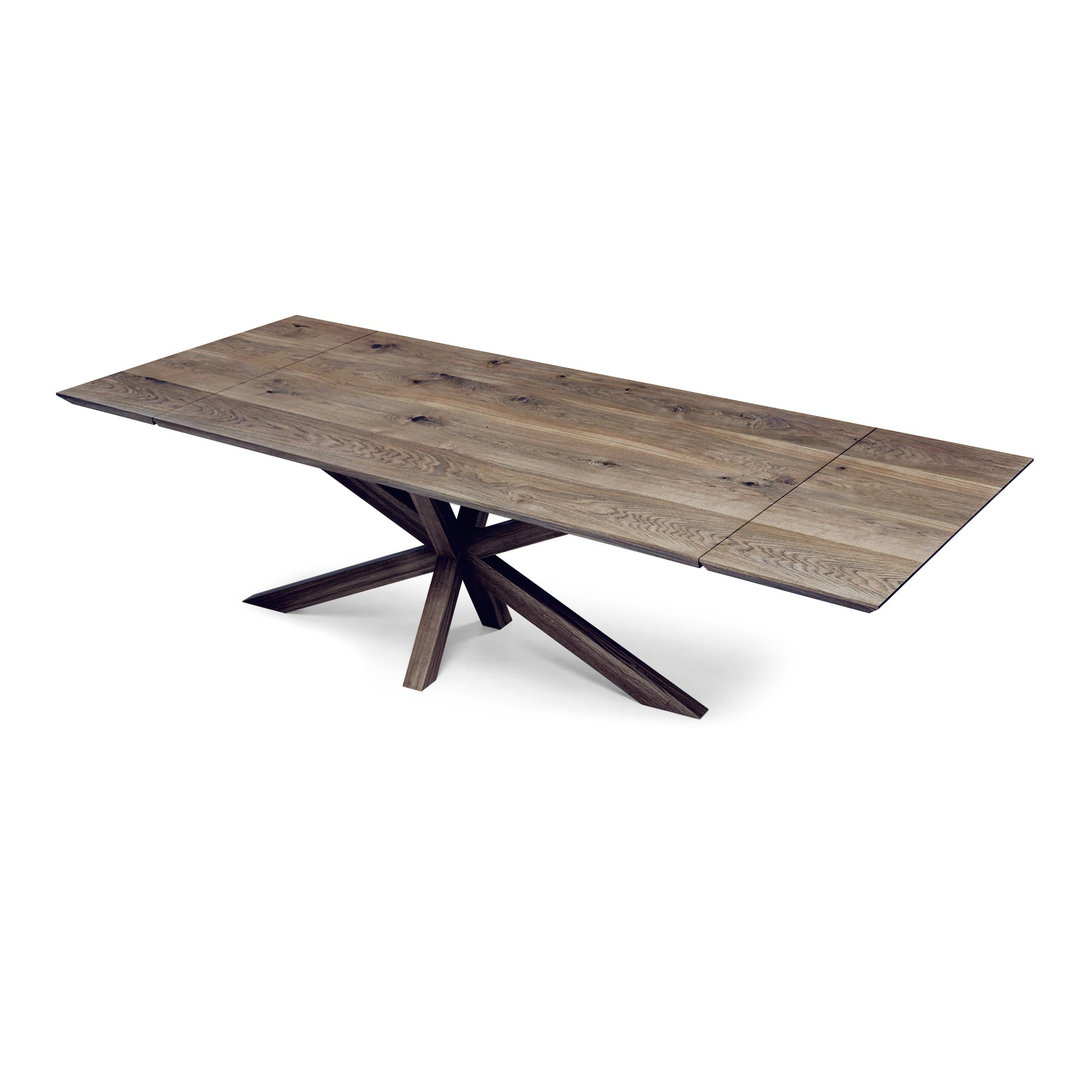 Table à manger extensible en chêne pied araignée - Fabriquée à la main à partir de bois massif - cette table à manger en chêne avec un pied araignée est un ajout magnifique à tout intérieur