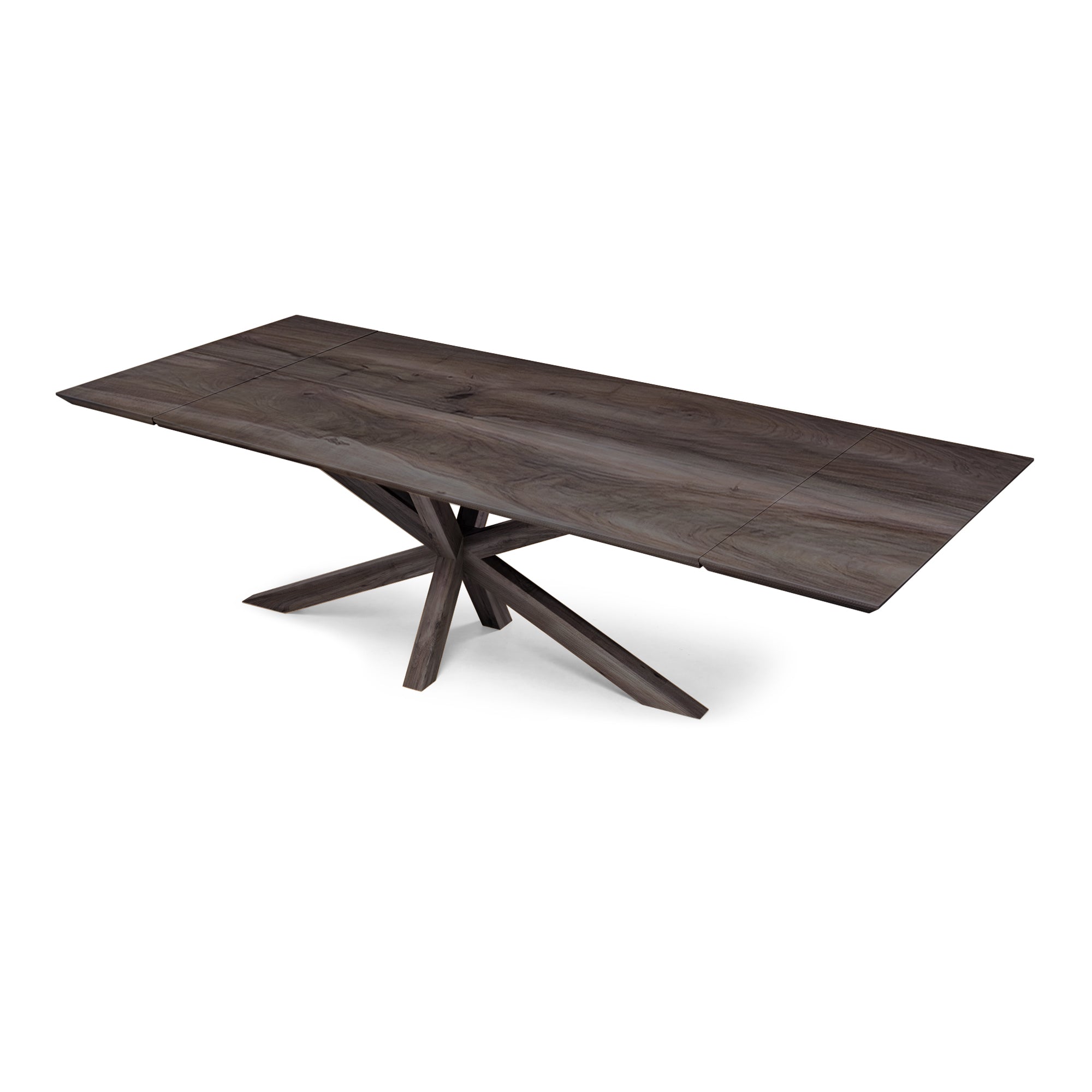 Table à manger extensible en noyer pied araignée - Fabriquée à la main à partir de bois massif - cette table exquise en noyer extensible avec un pied araignée est une superbe pièce.