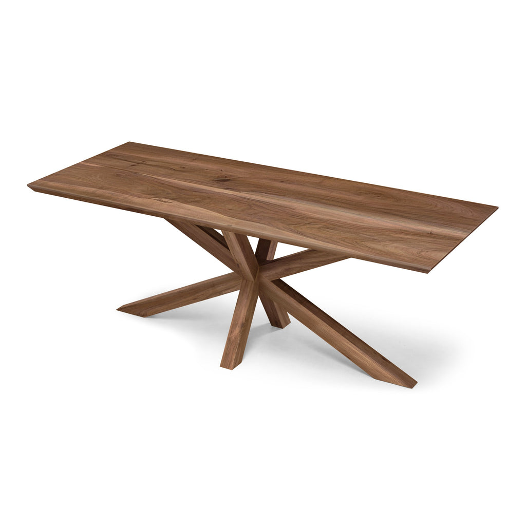 Table à manger extensible en noyer pied araignée - Fabriquée à la main à partir de bois massif - cette table exquise en noyer extensible avec un pied araignée est une superbe pièce.