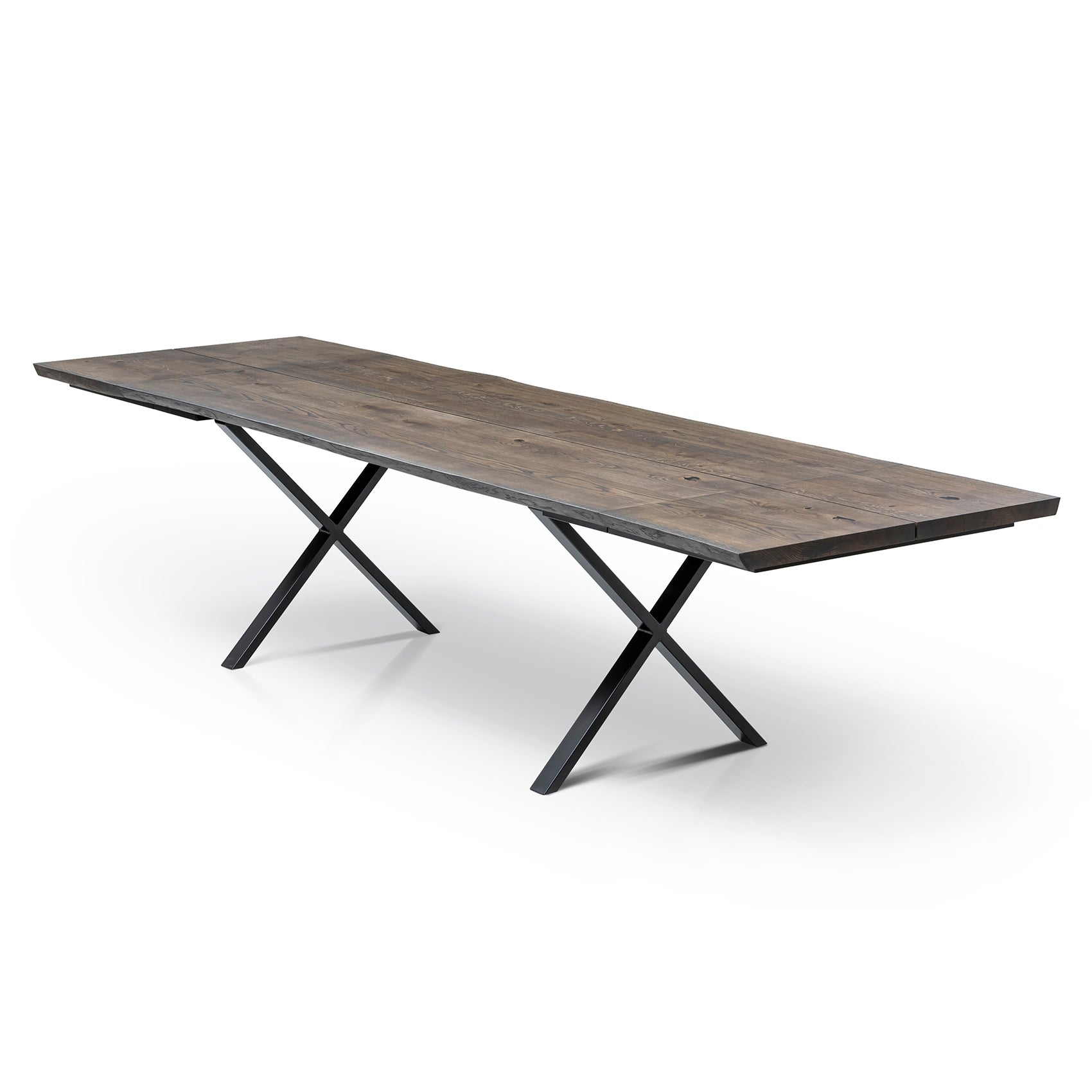 Table à manger en chêne anthracite extensible de 160 à 240 cm - Fabriquée à la main en bois massif - cette magnifique table à manger extensible en chêne foncé est une