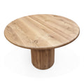 Table à manger ronde extensible en chêne - Plongez dans le mélange harmonieux de chaleur et de modernité avec notre table à manger ronde en chêne - rehaussée par des pieds ronds