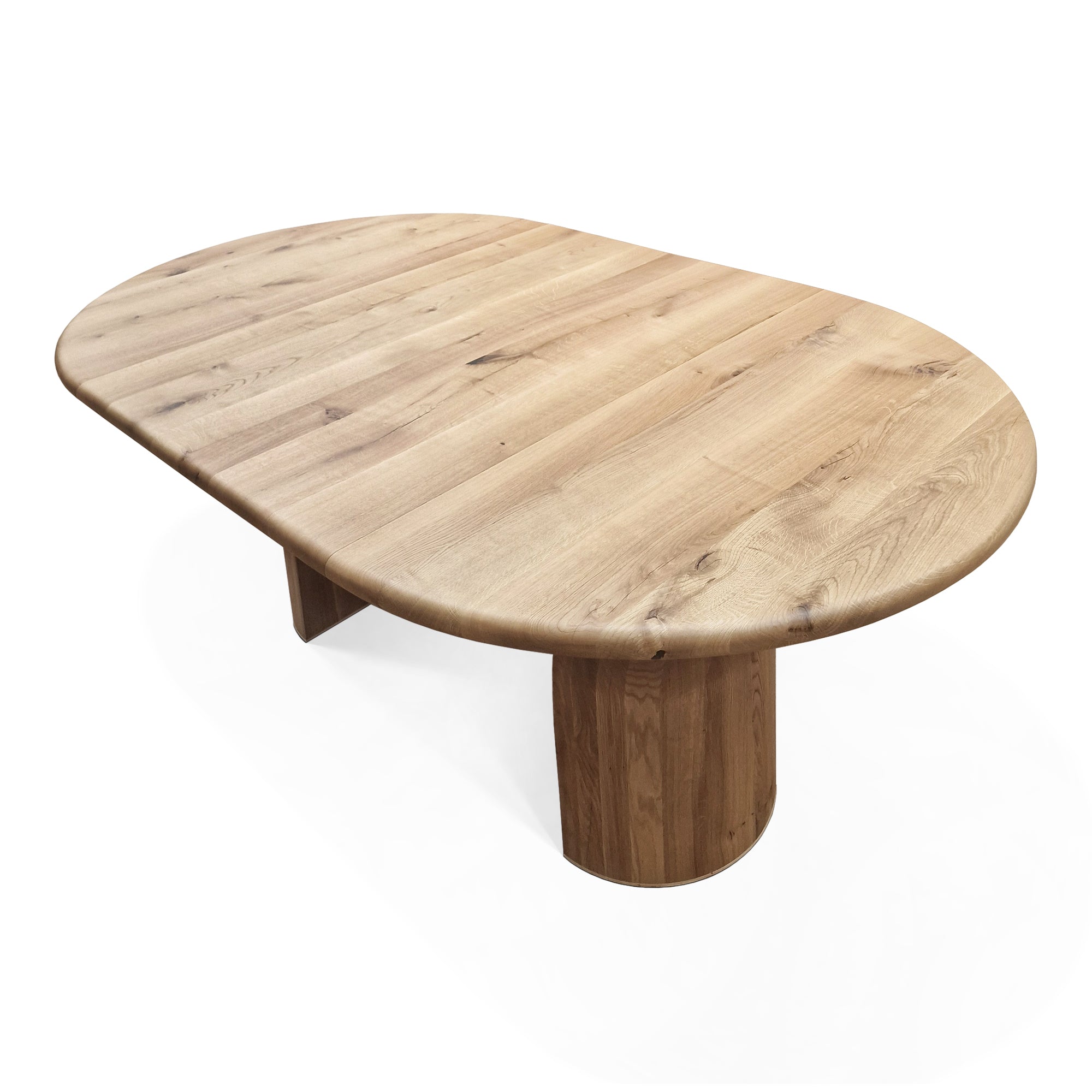 Table à manger ronde extensible en chêne - Plongez dans le mélange harmonieux de chaleur et de modernité avec notre table à manger ronde en chêne - rehaussée par des pieds ronds