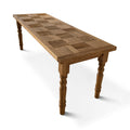 Table à Manger Extensible - Grande table de salle à manger anglaise de style campagnard avec chêne parqueté à damiers allie le charme serein de la vie rurale à l'élégance urbaine