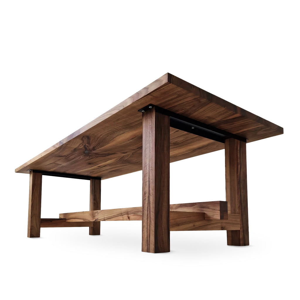 Table à Manger Extensible en Noyer – Découvrez notre table à manger extensible en noyer massif – une pièce qui allie harmonieusement le charme serein du style rustique.