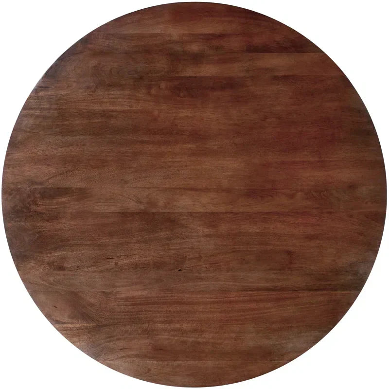 Table à manger ronde extensible en noyer couleur chocolat - avec plateau en noyer massif, en placage de noyer ou en chêne traité thermiquement - combine habilement