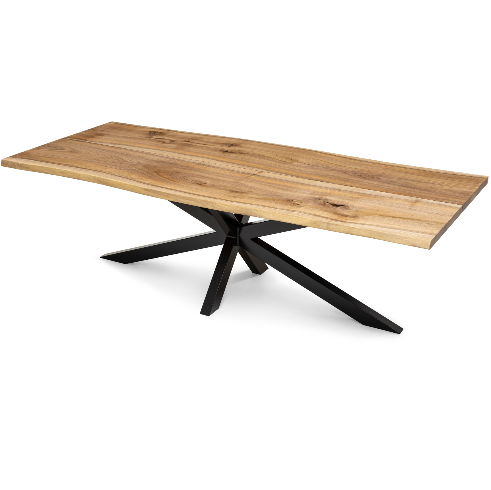 Table à manger extensible en noyer pied araignée - Fabriquée à la main à partir de bois massif - cette table exquise en noyer extensible avec un pied araignée est une superbe pièce.