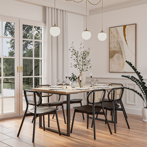 Table de salle à manger extensible en chêne coton – Fabriquée à la main en bois massif – La table de salle à manger extensible en chêne coton est un ajout magnifique à toute maison – Son