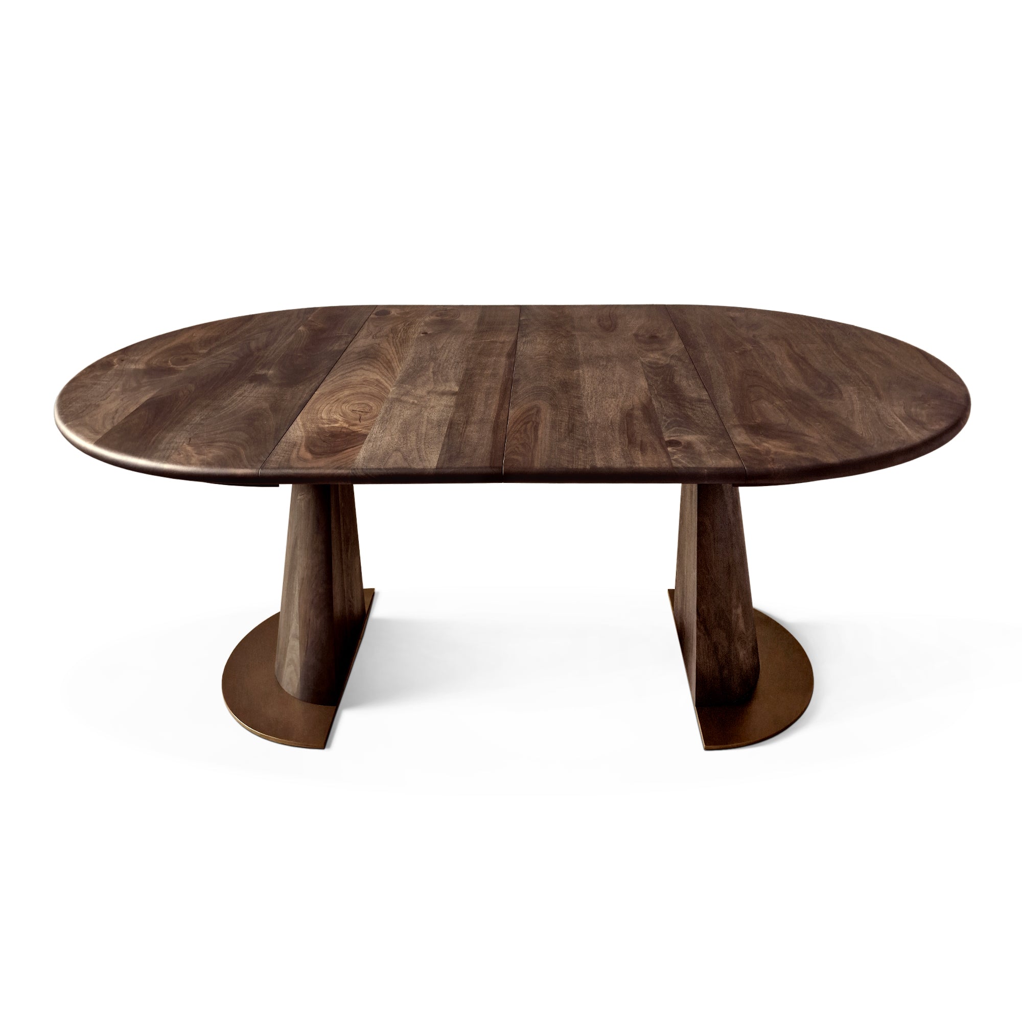 Table à manger ronde extensible en noyer – Découvrez notre table à manger ronde fabriquée à la main en chêne avec pieds en tube – un ajout superbe à toute maison – Fabriquée