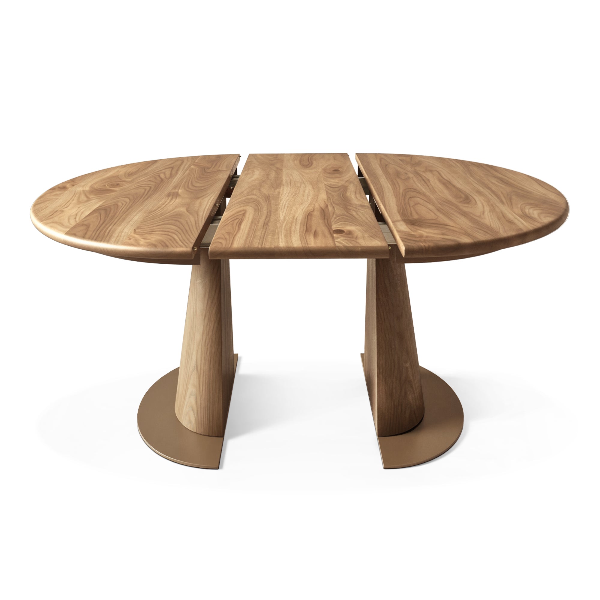 Table à manger ronde extensible en noyer – Découvrez notre table à manger ronde fabriquée à la main en chêne avec pieds en tube – un ajout superbe à toute maison – Fabriquée