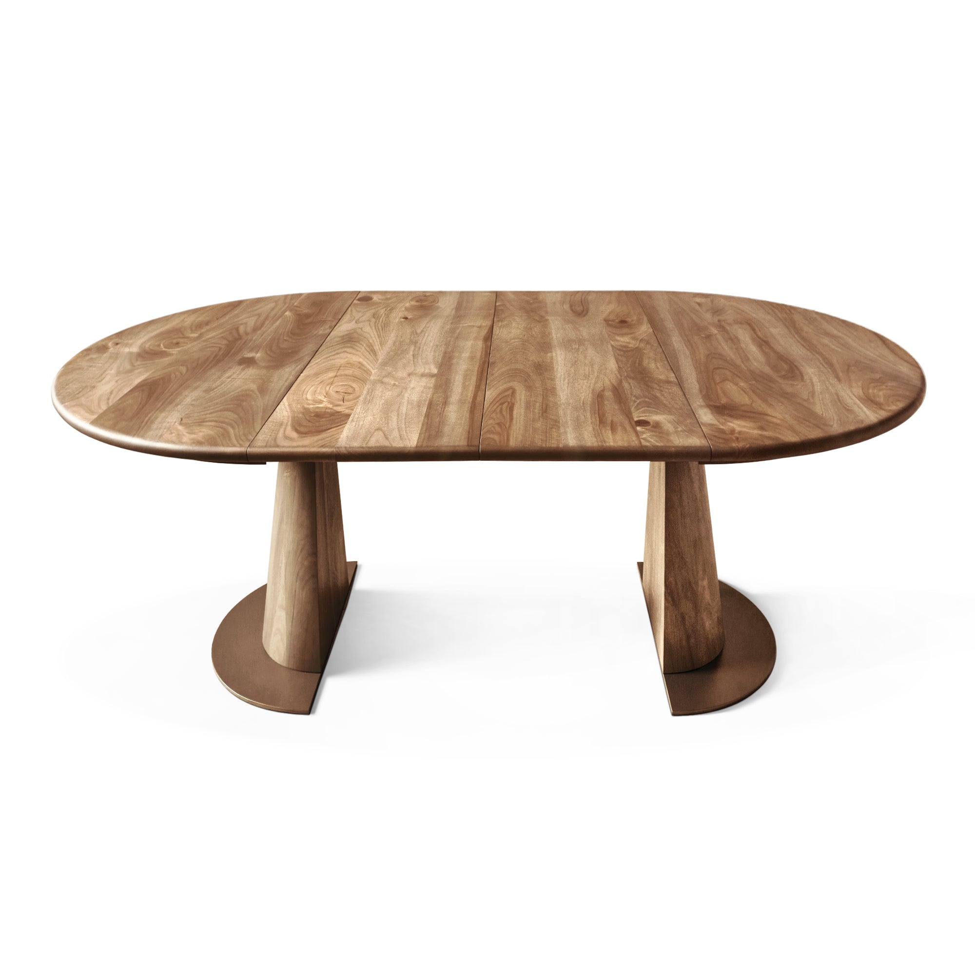 Table à manger ronde extensible en noyer – Découvrez notre table à manger ronde fabriquée à la main en chêne avec pieds en tube – un ajout superbe à toute maison – Fabriquée