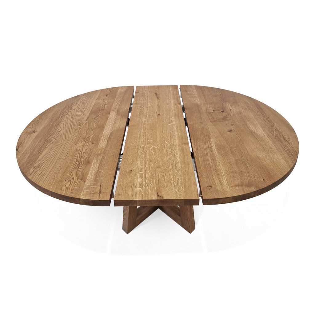 Table à manger ronde en chêne – Découvrez notre table à manger ronde en chêne fabriquée à la main – un ajout magnifique à toute maison – Fabriquée à partir de chêne massif
