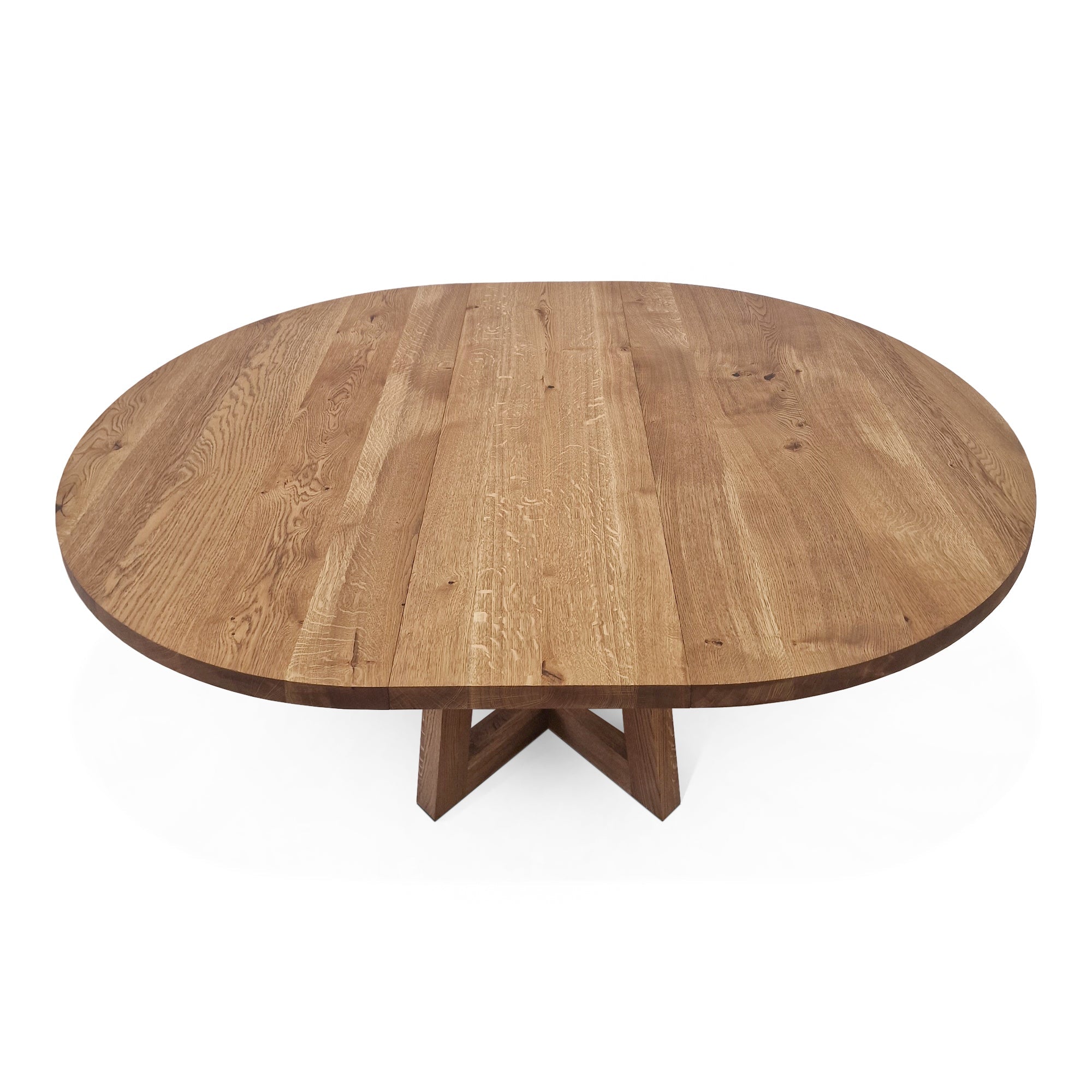 Table à manger ronde en chêne – Découvrez notre table à manger ronde en chêne fabriquée à la main – un ajout magnifique à toute maison – Fabriquée à partir de chêne massif
