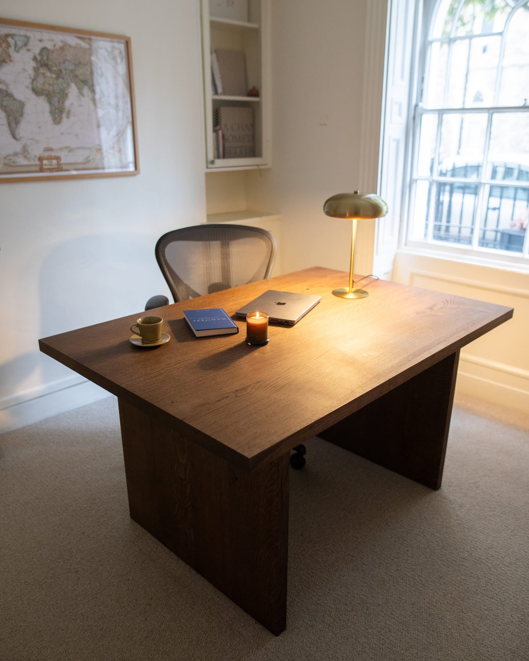 Table de bureau extensible en chêne massif
