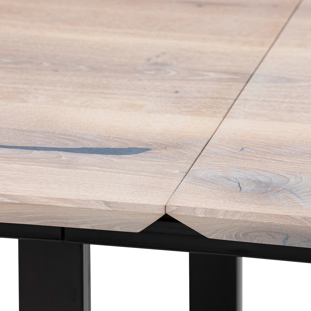 Table de salle à manger extensible en chêne coton – Fabriquée à la main en bois massif – La table de salle à manger extensible en chêne coton est un ajout magnifique à toute maison – Son
