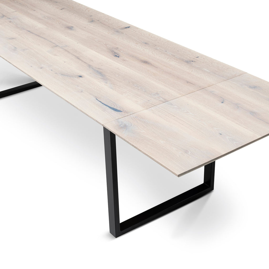 Table de salle à manger extensible en chêne coton – Fabriquée à la main en bois massif – La table de salle à manger extensible en chêne coton est un ajout magnifique à toute maison – Son