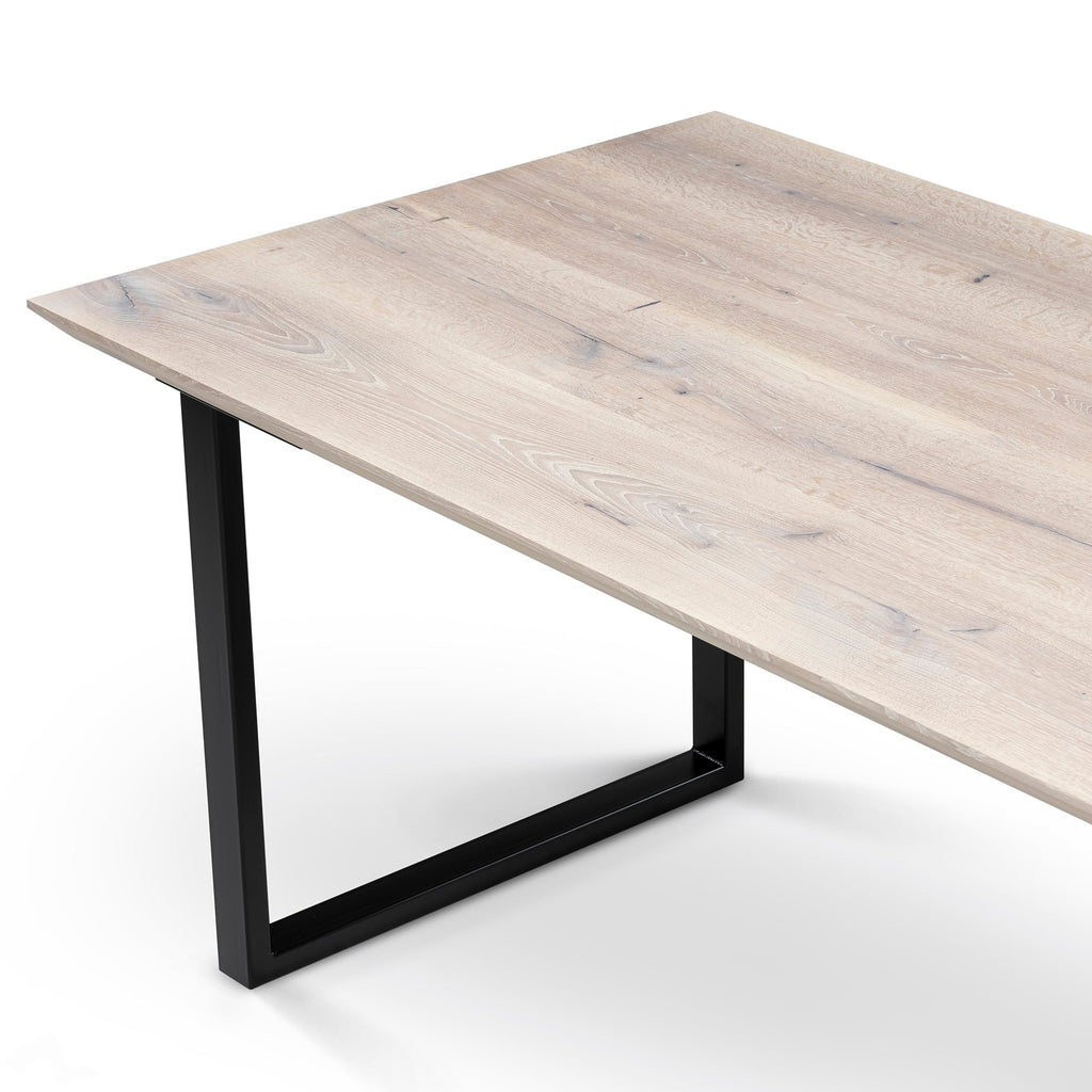 Table de salle à manger extensible en chêne coton – Fabriquée à la main en bois massif – La table de salle à manger extensible en chêne coton est un ajout magnifique à toute maison – Son