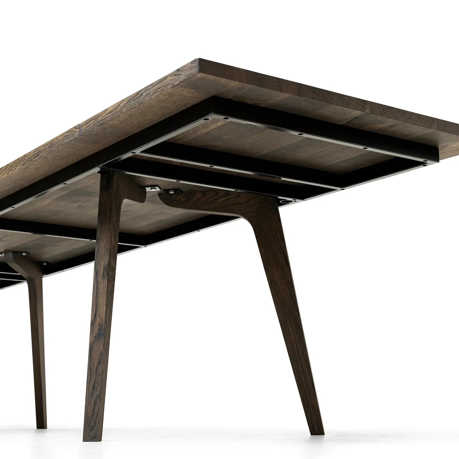 Table à manger extensible en chêne couleur charbon - Fabriquée à la main à partir de bois massif - cette magnifique table à manger extensible en chêne de la collection est un superbe