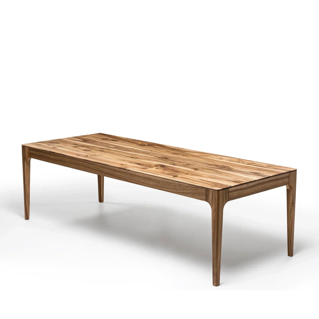 Table à manger extensible en noyer – Fabriquée à la main en bois massif, cette exquise table extensible en noyer est un ajout magnifique à tout intérieur – Son