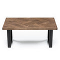 Table basse à chevrons en chêne chocolat - Dimensions sur la photo : H45 x L60 x P80cm Table basse en bois naturel chêne La hauteur standard de toutes les tables est
