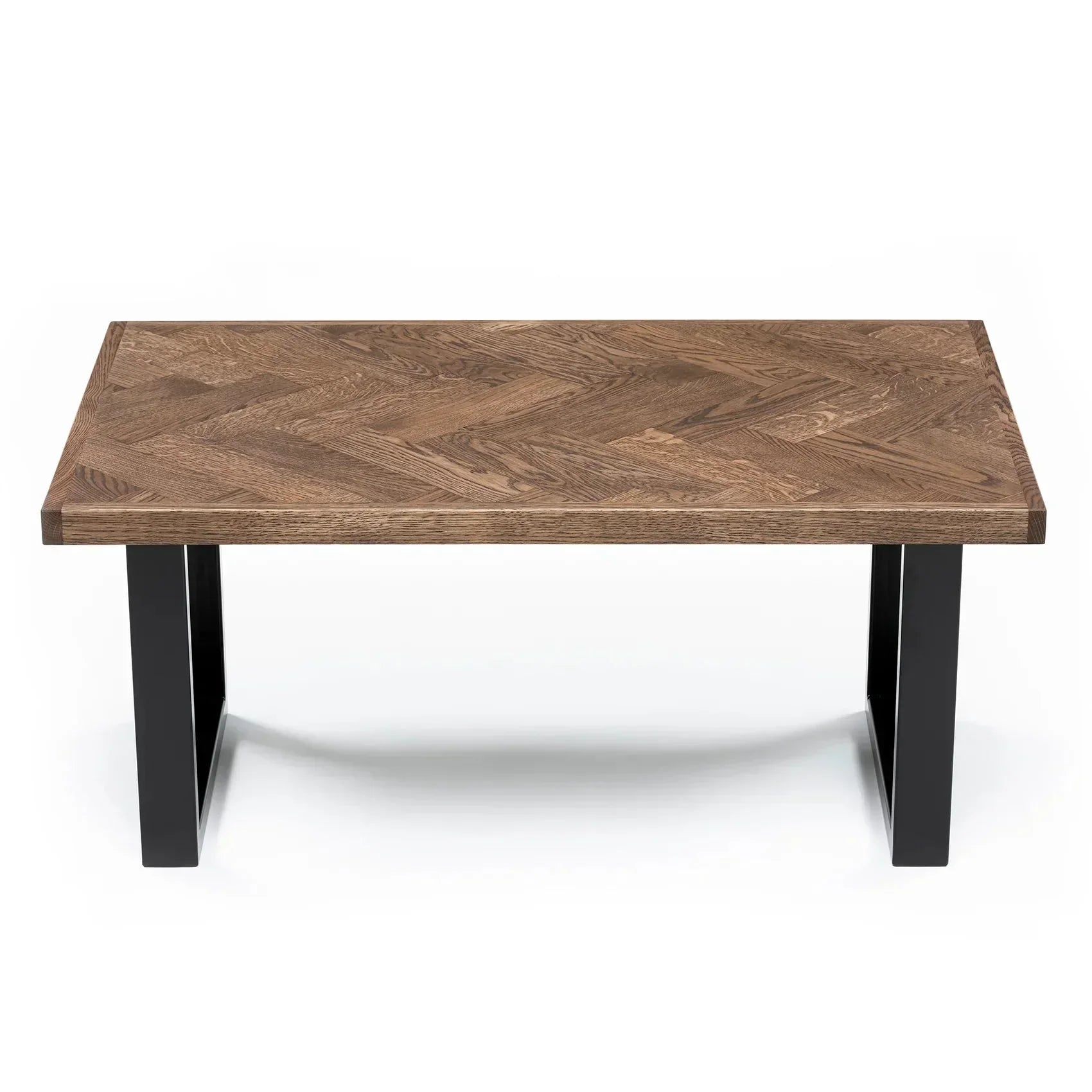Table basse à chevrons en chêne chocolat - Dimensions sur la photo : H45 x L60 x P80cm Table basse en bois naturel chêne La hauteur standard de toutes les tables est