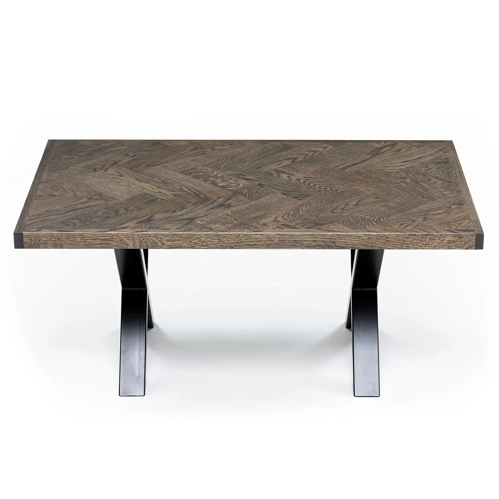 Table basse chevrons en chêne anthracite – Dimensions sur la photo : H45 x L60 x P80cm Table basse chevrons en bois foncé – chêne Standard de toutes les tables