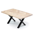 Table basse à chevrons en chêne Cotton - Dimensions sur la photo : H45 x L60 x P80cm Table basse à chevrons en chêne Toutes les tables ont une hauteur standard