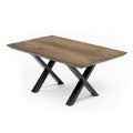 Table basse en chêne couleur chocolat – Dimensions sur la photo : H45 x L60cm x P80 / H17 - 7 x L23 - 6 x P31 - 5" Table basse en bois de chêne massif Toutes les tables