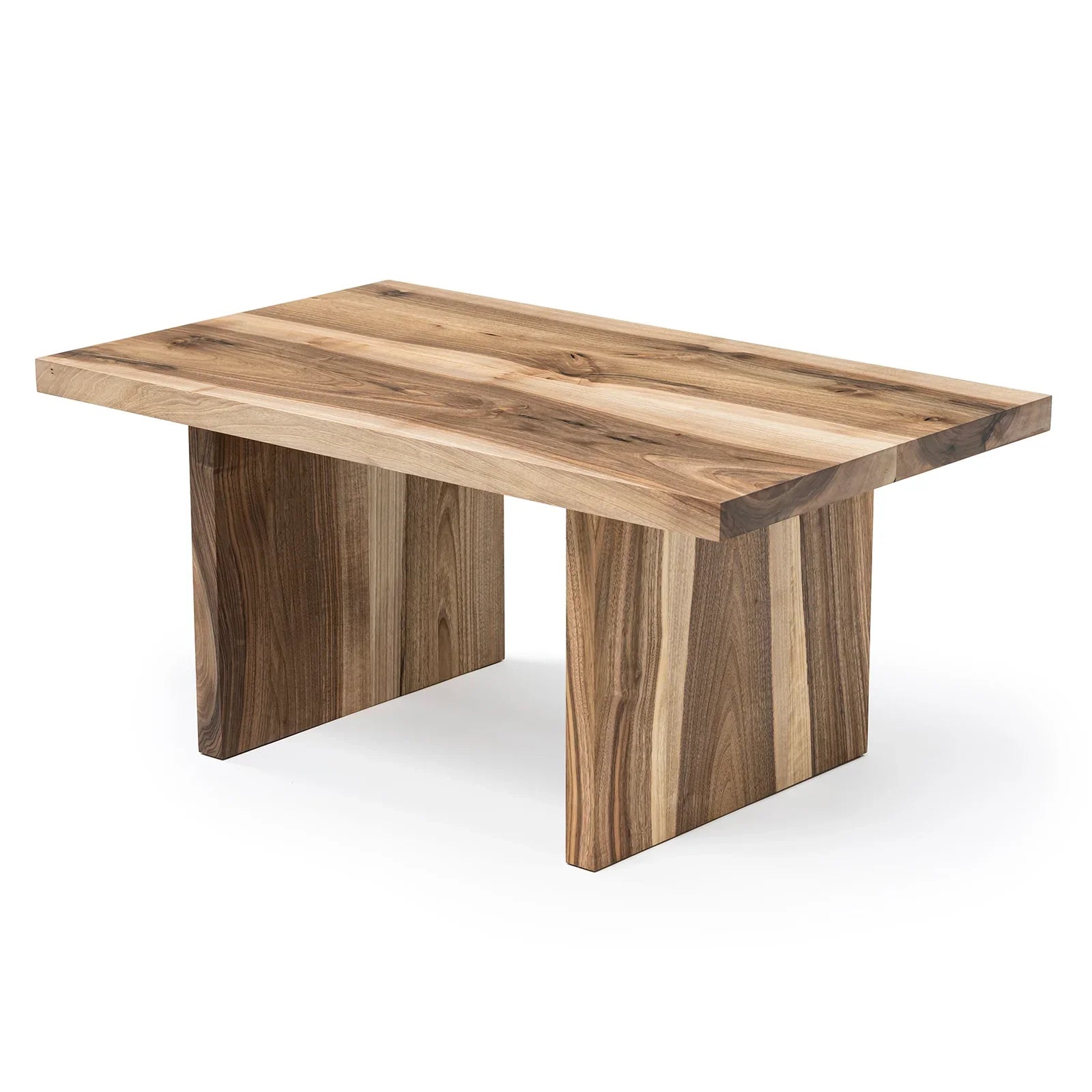 Table basse en noyer – Table basse carrée massive en noyer La hauteur standard de toutes les tables est de 45 cm. Les pieds métalliques peuvent être facilement démontés pour le transport.